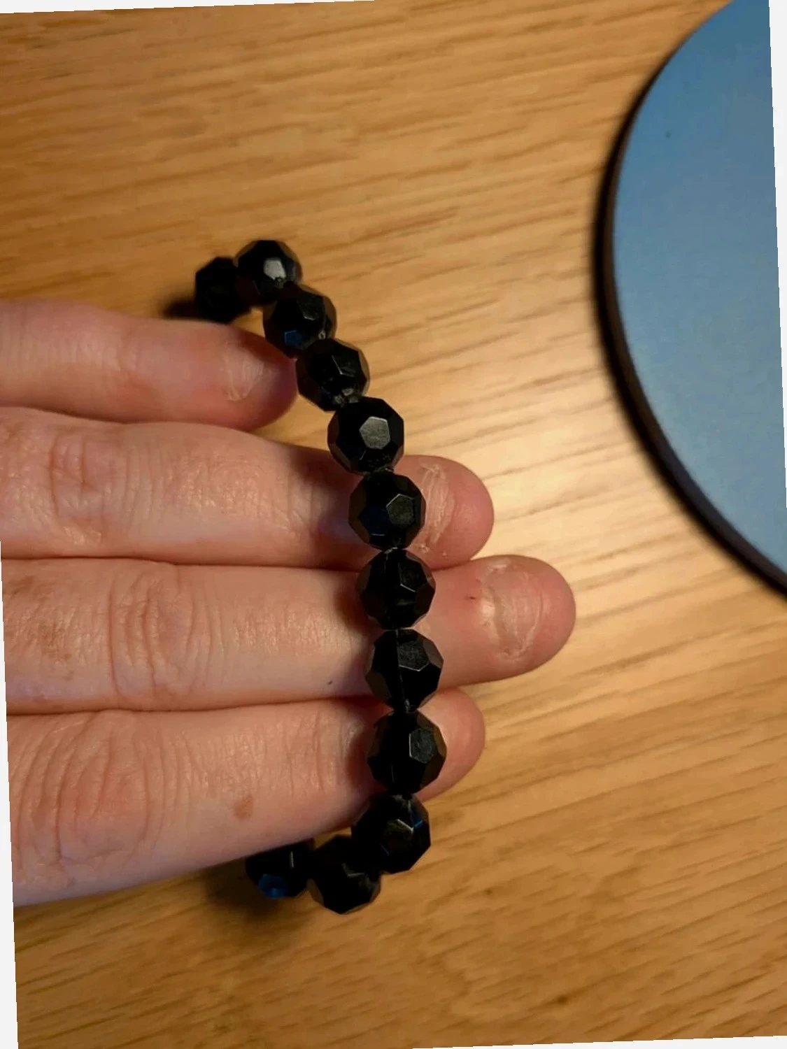 Brazalete de fantasía con cuentas negras brillantes – photo 3